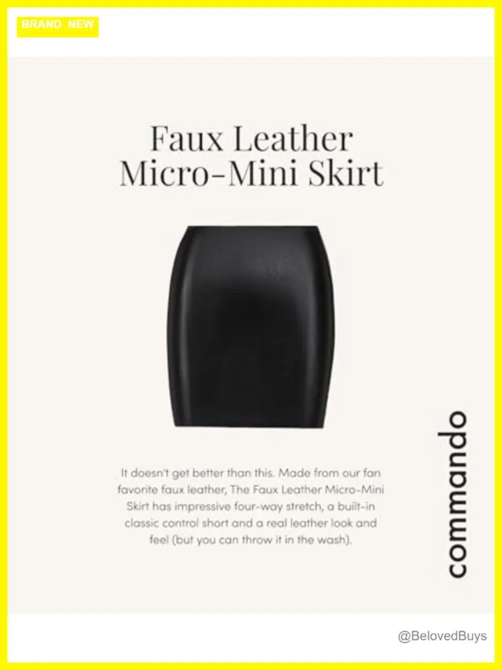Faux Leather Micro-Mini Skirt with Built-in Control Shorts 4-Way Stretch
